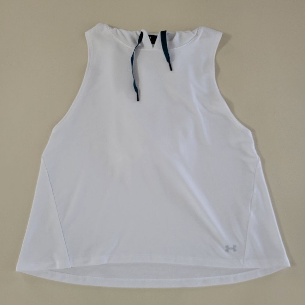 Under Armour Women's White Sleeveless Hooded Pullover Top - Picture 12 of 14